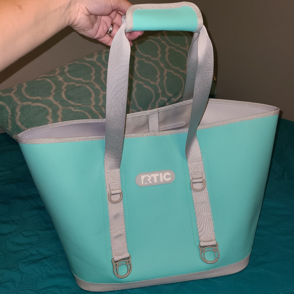 Seafoam green RTIC large tote bag